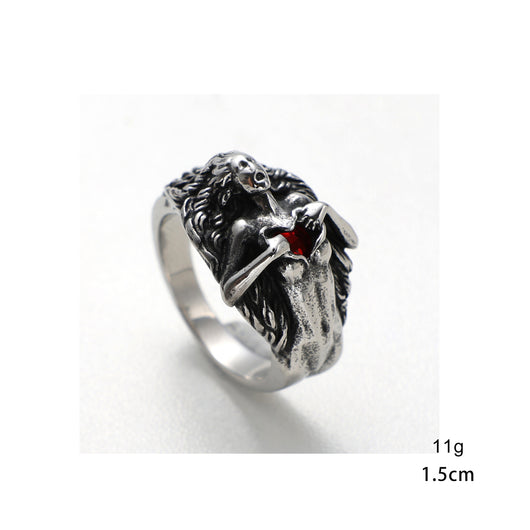 Anillo de Acero Titanio Estilo Retro para Hombre - Image 8
