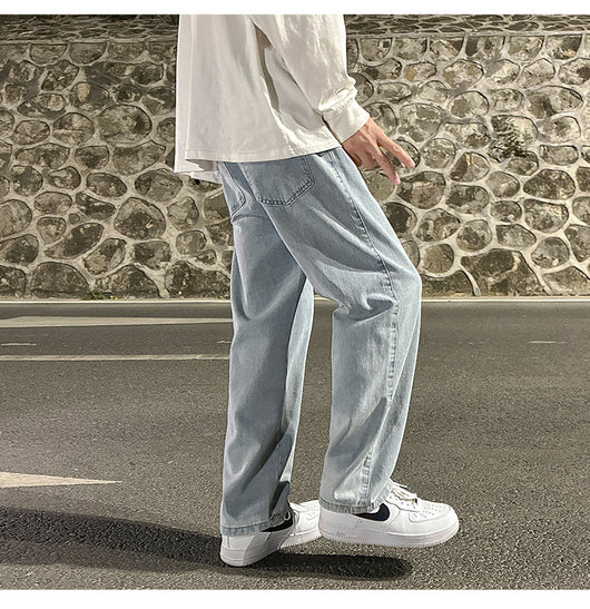 Jeans Grises Holgados de Pierna Recta para Hombre - Image 19