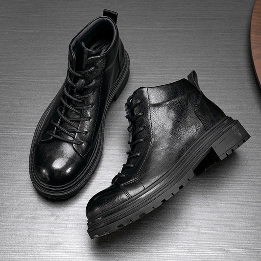 Botas de Trabajo en Cuero Genuino para Hombre - Otoño Invierno con Suela Reforzada - Image 2