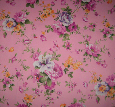 Tela de Poliéster Estampada Piel de Melocotón con Diseño de Peonía Multicolor - Image 7