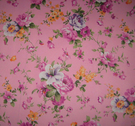 Tela de Poliéster Estampada Piel de Melocotón con Diseño de Peonía Multicolor - Image 7