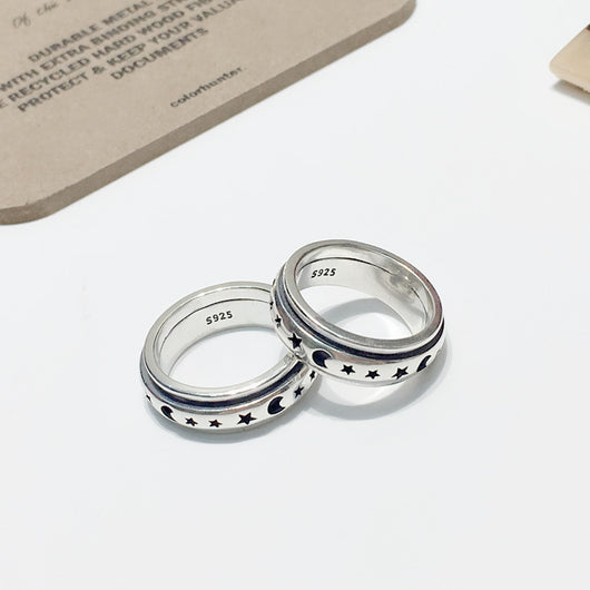 Anillo de Plata Esterlina Giratorio Xingyue Vintage Tailandés Personalizado para Parejas - Image 11