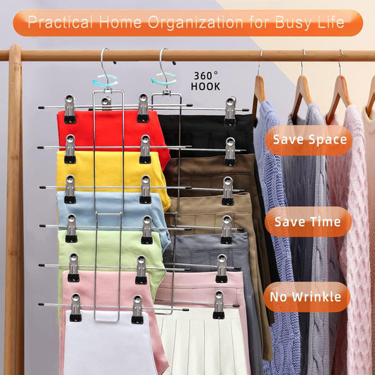 Organizador Invisible de Pantalones y Faldas - Perchero Multicapa Acero Inoxidable - Image 12