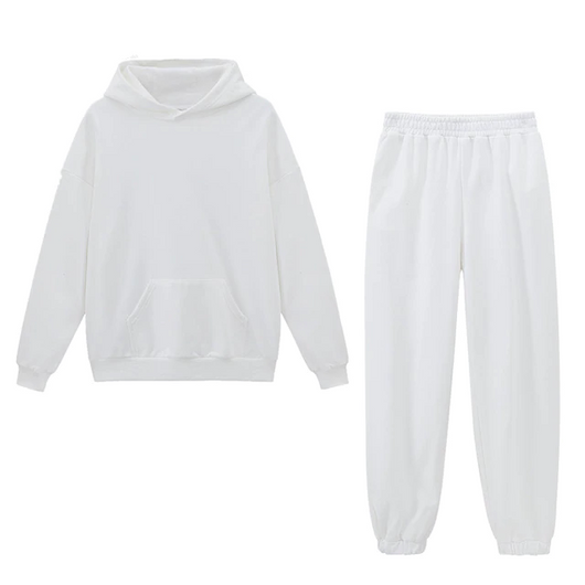 Conjunto Deportivo para Mujer: Sudadera y Pantalón de Buzo Blanco - Image 4