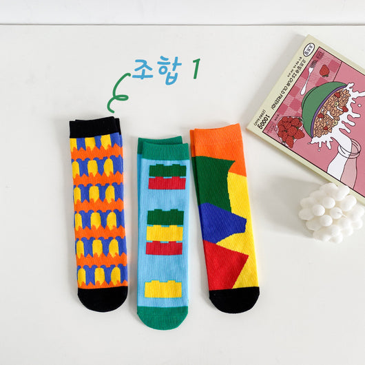 Calcetines Infantiles a Rayas con Diseño Graffiti - Image 15