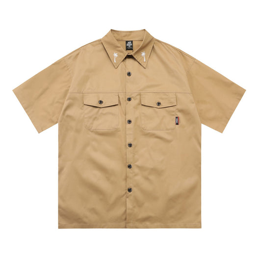 Camisa de Trabajo Talla Grande Suelta con Bordado - Image 18