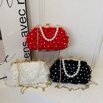 Bolso Tipo Shell con Broche Floral para Cenas Elegantes