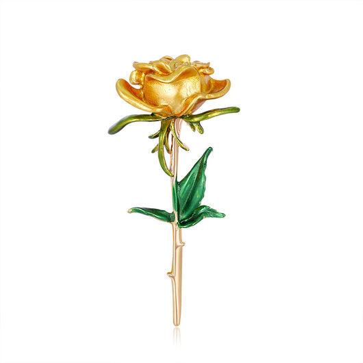 Broche Floral de Aleación con Efecto Goteo Elegante - Image 3