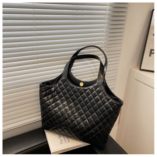 Bolsa Tote Elegante con Cadena Acolchada Cuadros Diamante - Bolso Crossbody de Gran Capacidad - Image 27