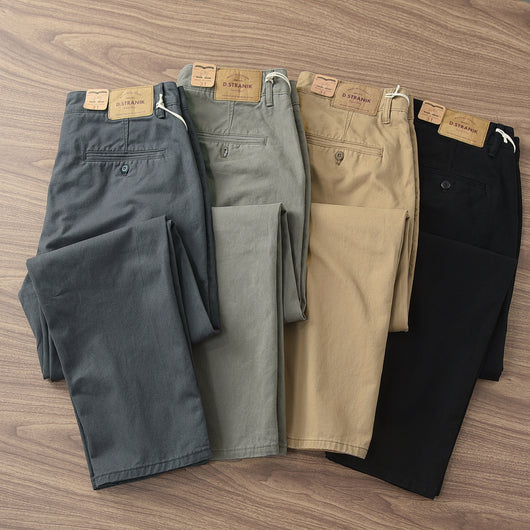 Pantalones Casuales de Algodón Twill para Hombre - Corte Recto y Cómodo - Image 3