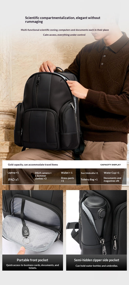 Mochila Ejecutiva Multifuncional para Hombre con Descarga de Peso - Image 10