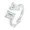 Square Moissanite 925 Sterling Plateado Non-fading Women's Light Luxury High Goods Ring Moissanite No 5
