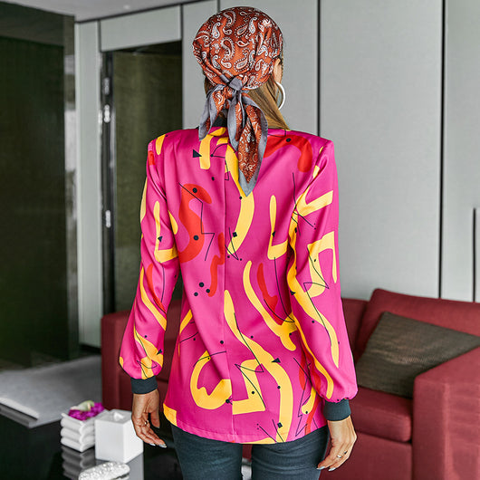 Blazer Ejecutivo de Solapa Clásica con Doble Botonadura y Estampado Moderno - Image 3