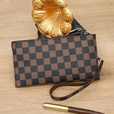 Billetera Plaid con Cierre de Cremallera para Hombre Fashion Personality - Image 10