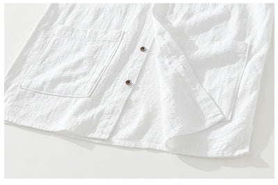 Camisa Ligera de Algodón, Lino y Ramio con Solapa - Manga Corta - Image 16