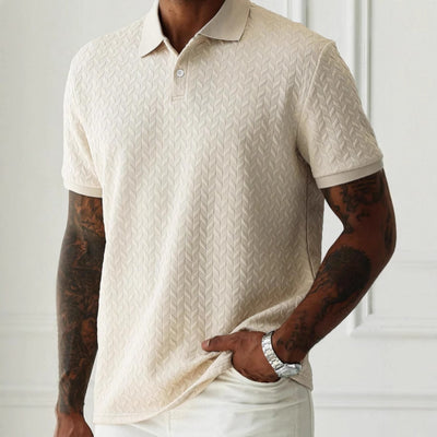 Polo Casual de Manga Corta con Textura para Hombre - Image 3