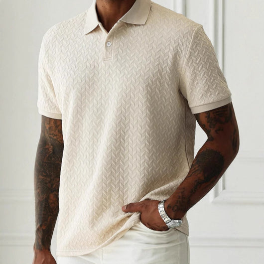 Polo Casual de Manga Corta con Textura para Hombre - Image 3
