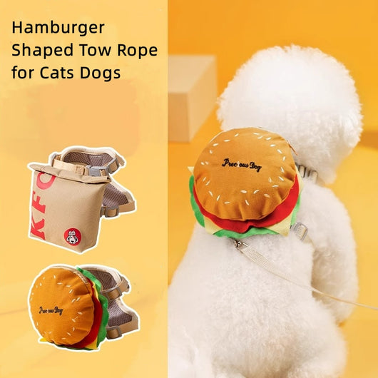 Arnés Ajustable con Correa para Pasear Perros y Gatos - Diseño Hamburguesa a Prueba de Escapes - Image 8