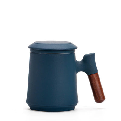 Taza de Cerámica con Filtro de Té y Asa de Madera - Image 3