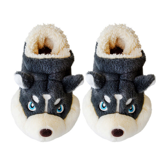 Pantuflas Husky Cartoon de Algodón Puro para Hombre - Cálidas y Cómodas para Invierno - Image 5