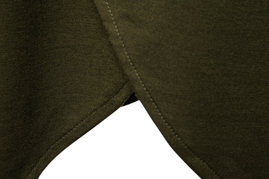 Sudadera Hoodie Slim Fit Irregular de Largo Medio en Colores Sólidos para Hombre - Image 26