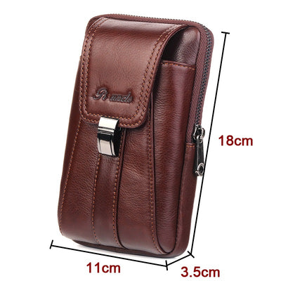 Riñonera Vertical de Cuero Retro - Bolsa Multifuncional para Teléfono y Documentos - Image 4