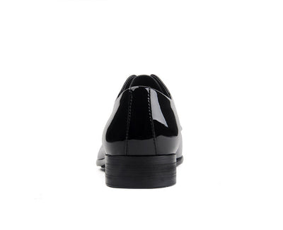 Zapatos de Novio Charol Negro Punta Aguda con Cordones - Image 5