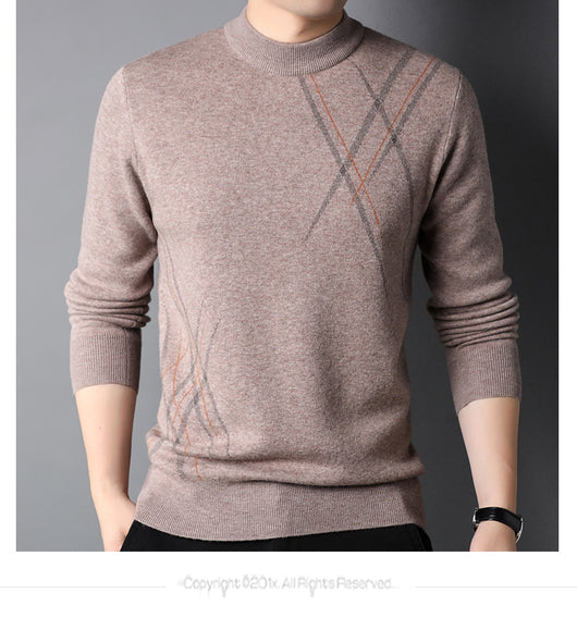 Suéter Casual de Rayas con Cuello Redondo y Manga Larga para Hombre - Image 16