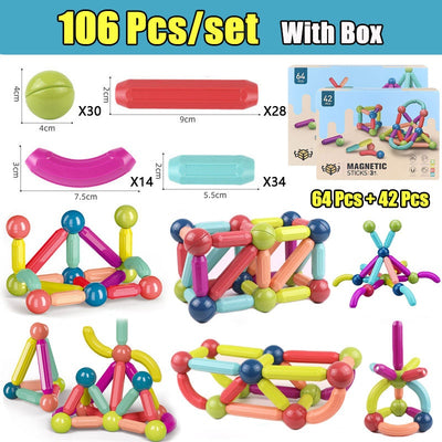 Juego de Construcción Magnética Grande para Aprendizaje Temprano - Bloques Variados DIY - Image 12