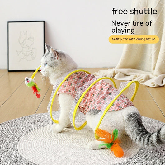 Túnel Plegable para Gatos con Juguete Ratón - Juguete Interactivo S Type - Image 4