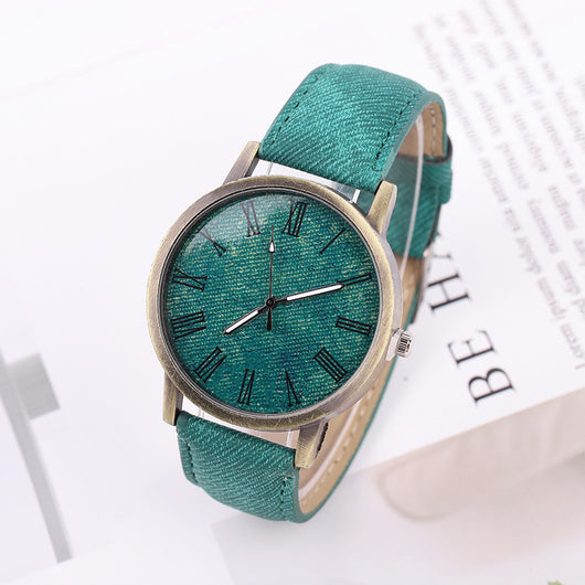 Reloj de Cuarzo para Mujer con Correa Denim Casual - Image 9