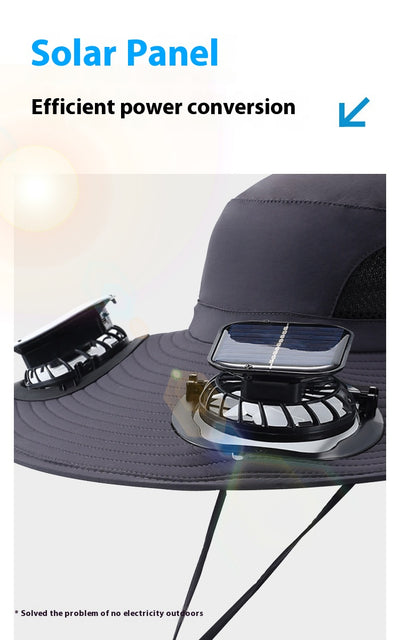 Gorra de Sombra Solar con Ventilador para Hombre - Ideal para Montaña y Pesca - Image 22