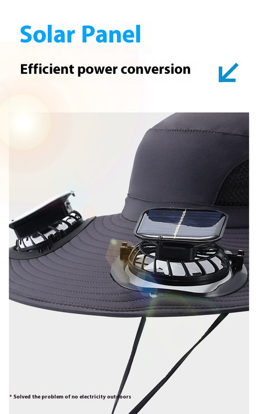 Gorra de Sombra Solar con Ventilador para Hombre - Ideal para Montaña y Pesca - Image 22