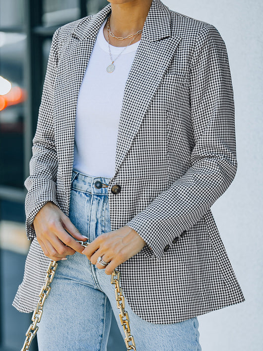 Cardigan Blazer Ajustado de Color Sólido para Mujer - Estilo Europeo Moderno - Image 10