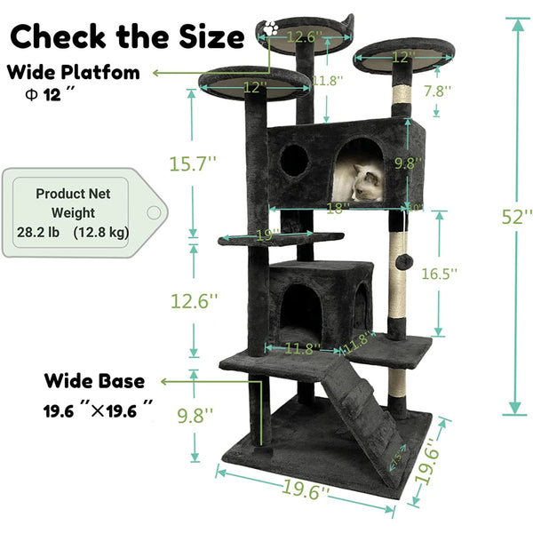 Árbol para Gatos con Hamaca y Rascador Integrado