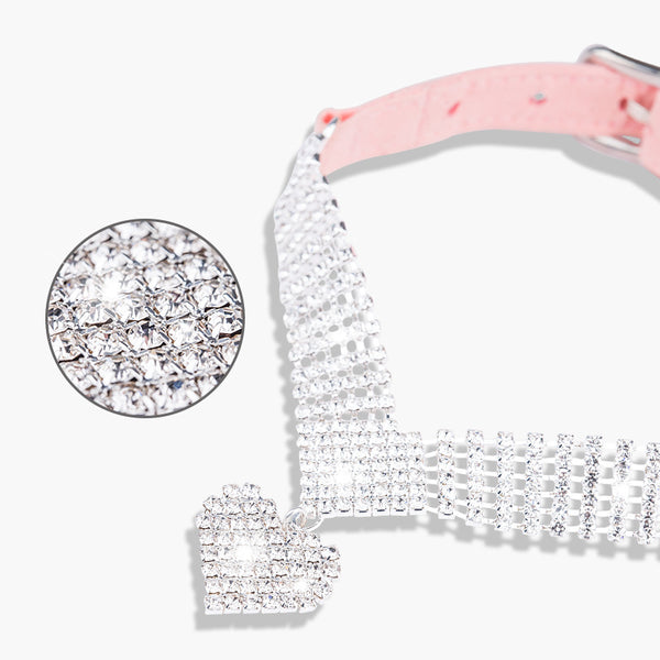 Collar para Gato con Diamantes y Ante Suave - Diseño Elegante Brilla