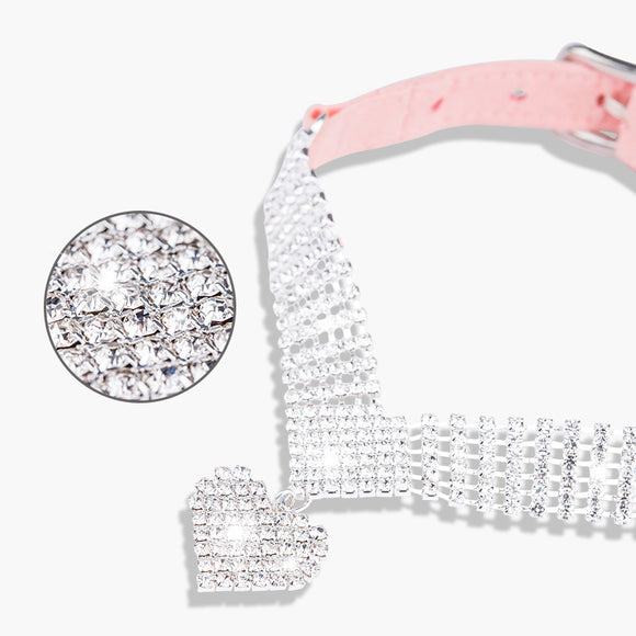 Collar para Gato con Diamantes y Ante Suave - Diseño Elegante Brilla