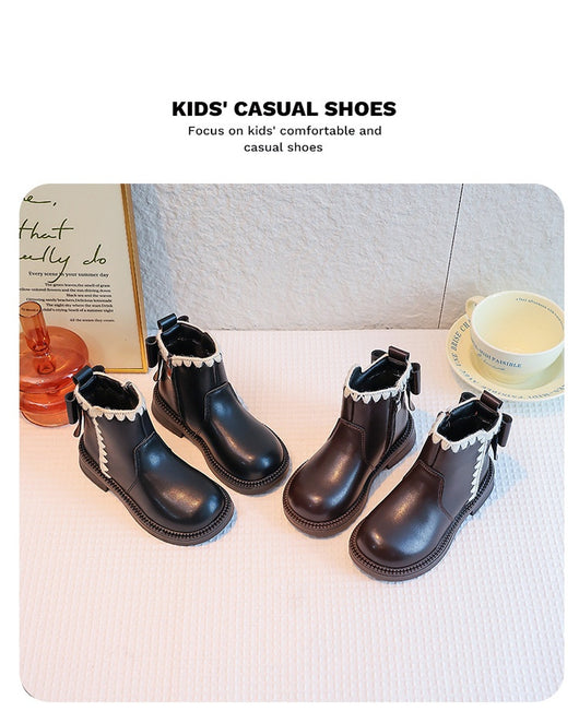 Botas de Cuero para Niñas con Forro de Terciopelo y Suela Flexible - Image 8