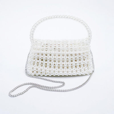 Bolso Tote con Perlas Blancas - Cartera de Hombro y Crossbody - Image 7