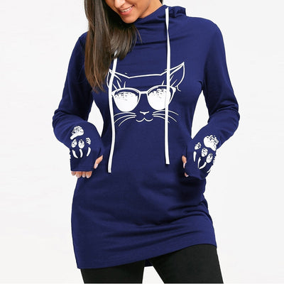 Vestido Sudadera Estampado Largo con Capucha - Image 9
