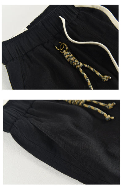 Pantalones Cortos Casuales de Algodón y Lino Relajados para Hombre - Image 19