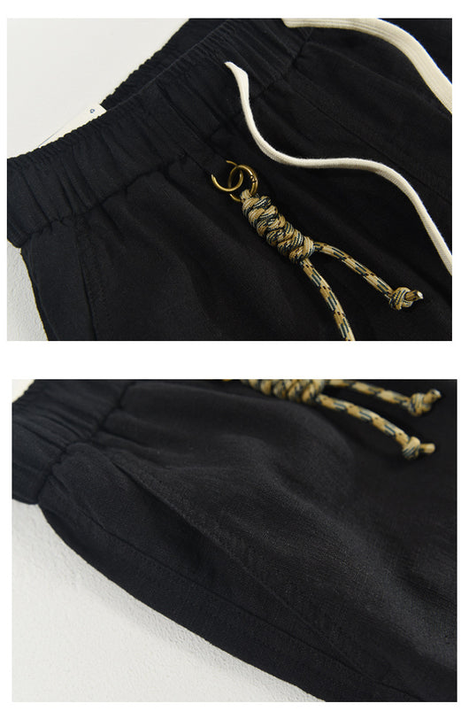 Pantalones Cortos Casuales de Algodón y Lino Relajados para Hombre - Image 19