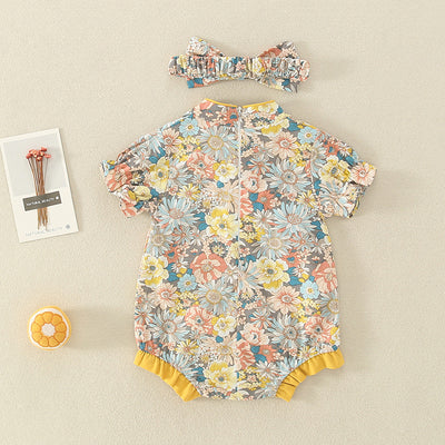 Mono Corto Estilo Étnico Floral para Bebé Niña - Diseño Cheongsam Verano - Image 5