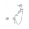 Sterling Plateado S925 Stud Fashion Flower Zircon Earrings Plateado