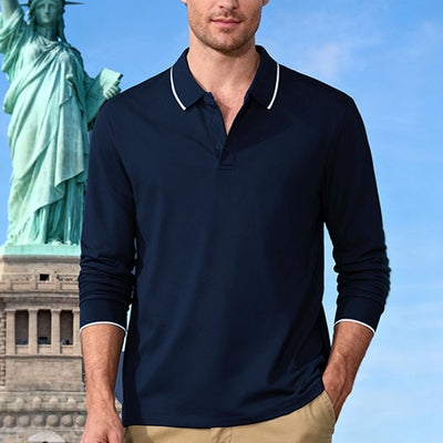 Polo Jacquard de Manga Larga Secado Rápido para Hombre - Image 3