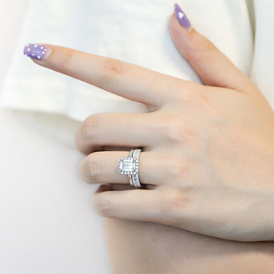 Anillo de Plata Esterlina para Mujer con Zirconia Cúbica Diseño Escalera - Image 5