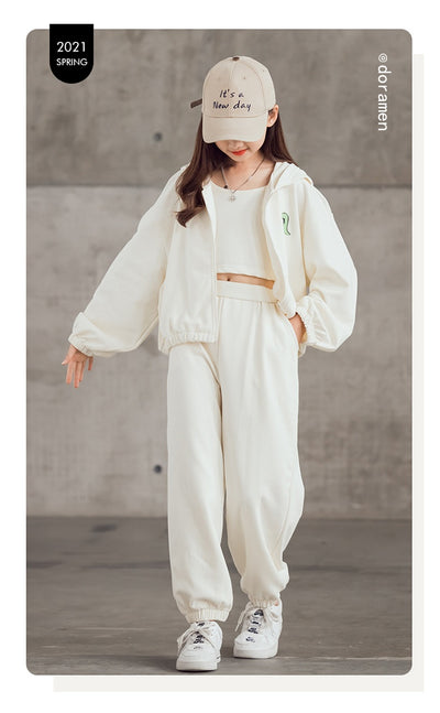 Conjunto Deportivo Infantil Coreano 3 Piezas con Chamarra con Cierre - Image 9