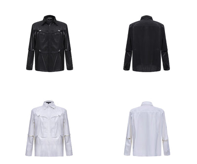 Camisa Oversized con Hombros Acolchados y Detalles Calados - Image 11
