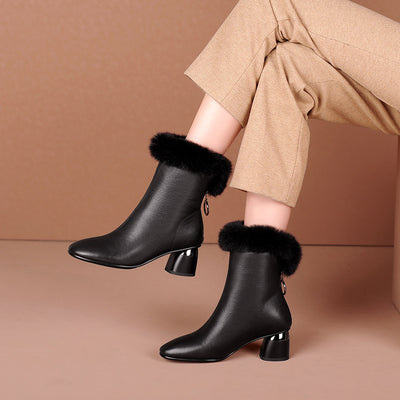 Botas de Cuero con Forro de Lana - Botines Cálidos para Otoño e Invierno - Image 10