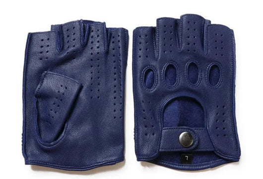 Guantes de Cuero Mitad Dedo para Motociclismo y Actividades al Aire Libre - Image 16